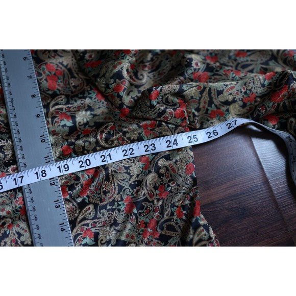 Vintage Leslie Fay printed floral Rose paisley banded collar Silk button up 18W - Picture 10 of 11